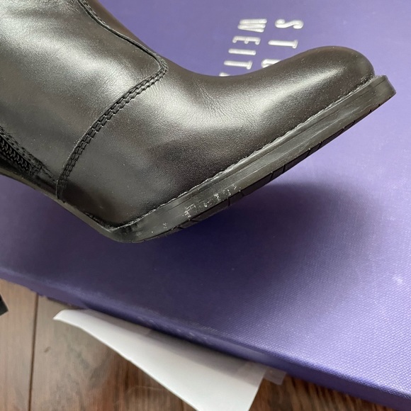 Stuart Weitzman Toughy 185 Black Calf 3” Heeled Booties - Picture 7 of 8